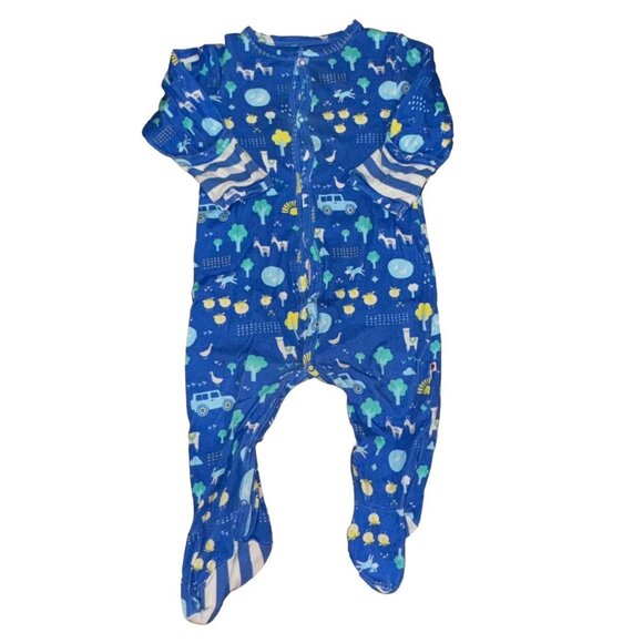 Piccalilly Stackhouse Jeep Llama Footed Sleep Suit Blue Size 18-24 Months - Picture 1 of 4